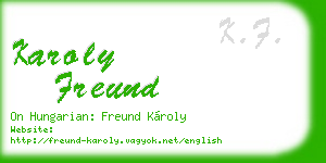 karoly freund business card